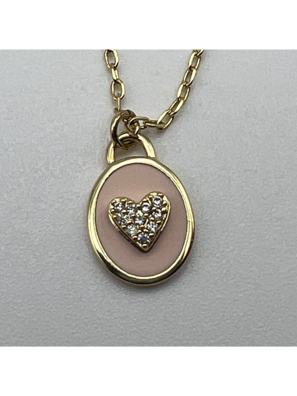 Unwritten Gold-Tone Double-Layer Necklace With Pink Heart & Crystal Accents - Picture 2 of 5